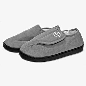 HARENCE Womens Slippers Memory Foam Fur Lined Warm Indoor Gray Size 10/11- 42/43